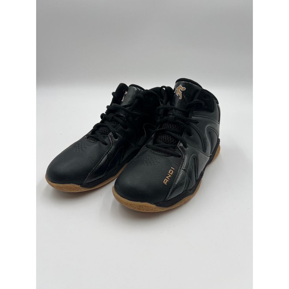 AND1 Boys Basketball Shoes Black Synthetic Gum Sole Size 6 BMA141ES076